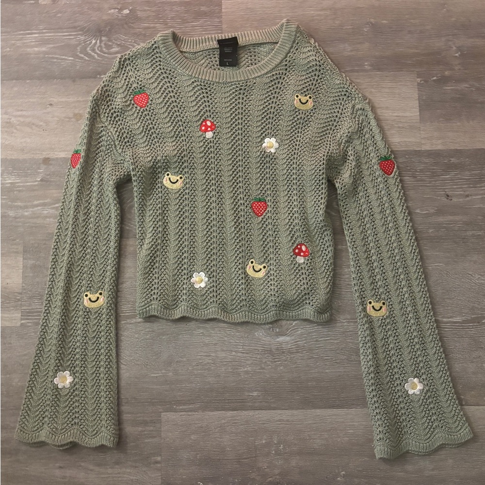 thorn and fable - knit sweater with embroidered details